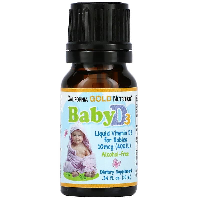 California Gold Nutrition, Baby Vitamin D3 Drops, 10 mcg (400 IU), 0.34 fl oz (10 ml)