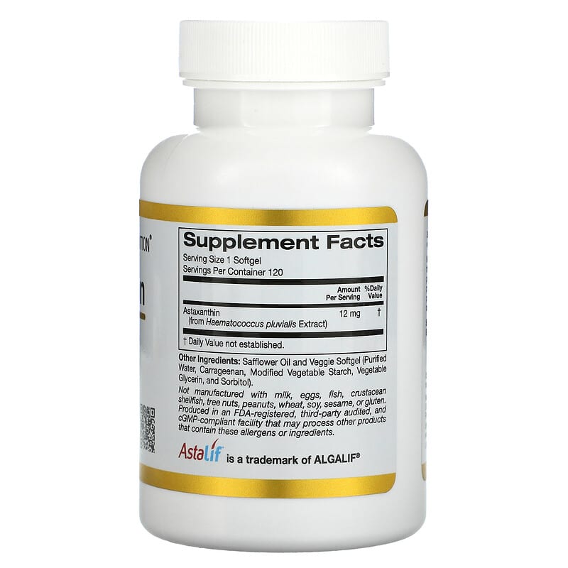California Gold Nutrition, Astaxanthin, Astalif® Pure Icelandic, 12 mg, 120 Veggie Softgels