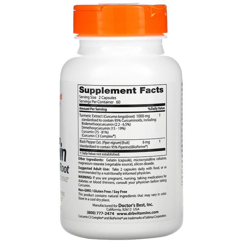 Doctor's Best, High Absorption Curcumin, 120 Veggie Caps