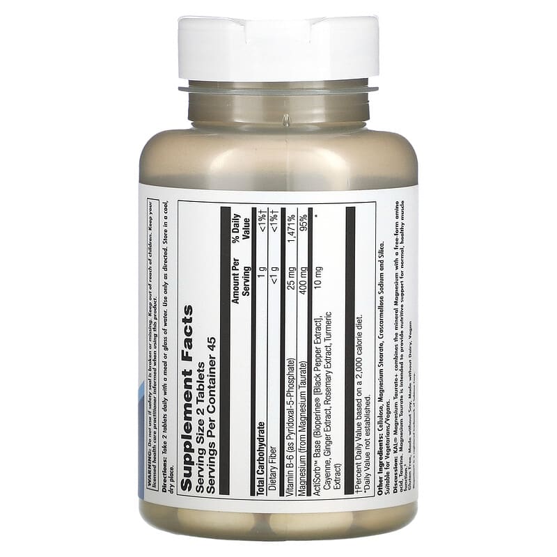 KAL, Magnesium Taurate+, 90 Tablets