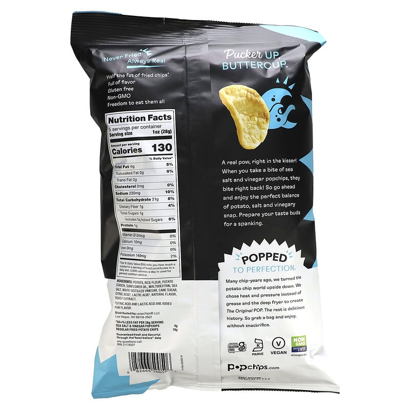 Popchips, Original, Sea Salt &amp; Vinegar, 5 oz (142 g)