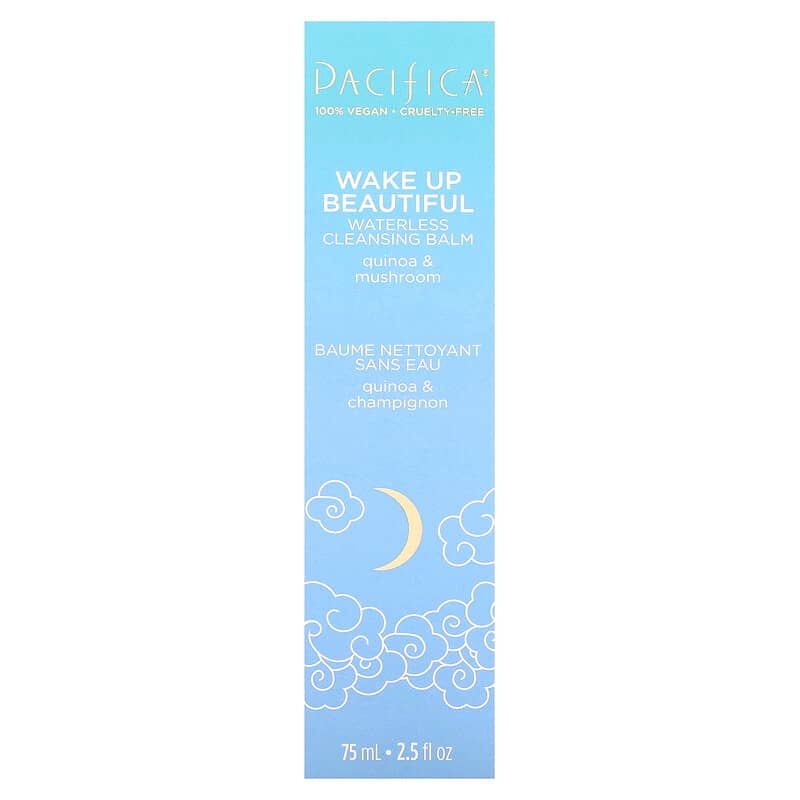 Pacifica, Wake Up Beautiful, Waterless Cleansing Balm, Quinoa &amp; Mushroom, 2.5 fl oz (75 ml)