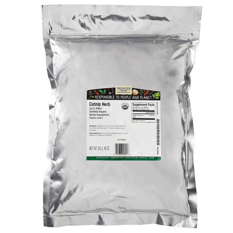 Frontier Co-op, Organic Cut &amp; Shifted Catnip Herb, 16 oz (453 g)