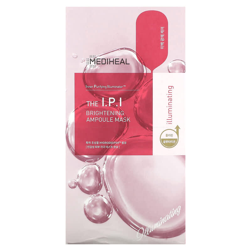 MEDIHEAL, The I.P.I, Brightening Ampoule Beauty Mask, 10 Sheets, 0.84 fl oz (25 ml) Each