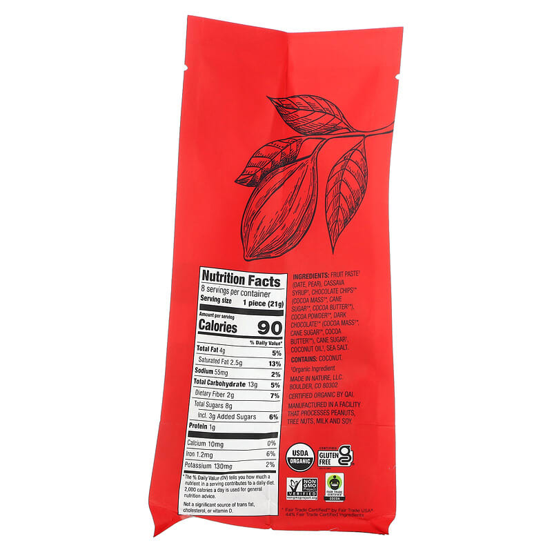 Made in Nature, Fudge Brownie Minis, Chocolate Chip, 8 Individually Wrapped Brownies, 5.92 oz (168 g)