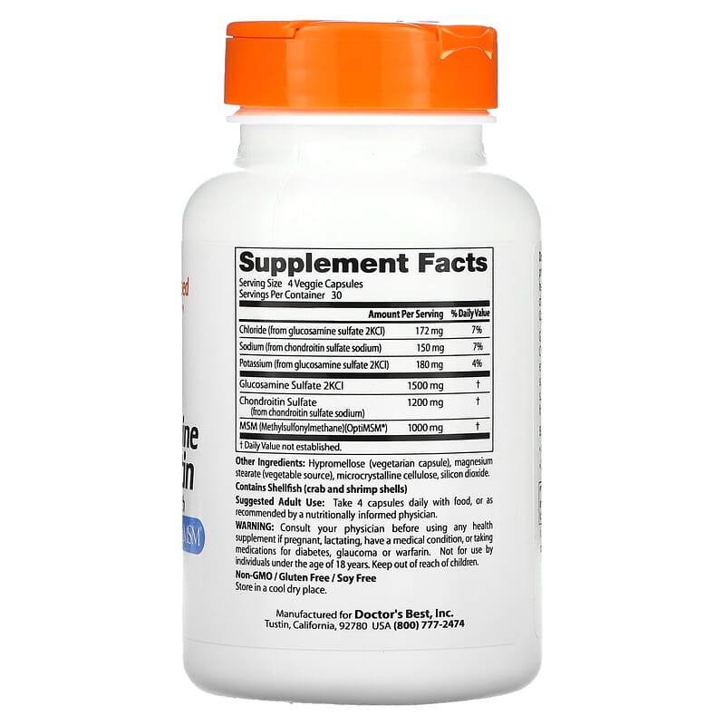 Doctor's Best, Glucosamine Chondroitin MSM, 120 Veggie Capsules