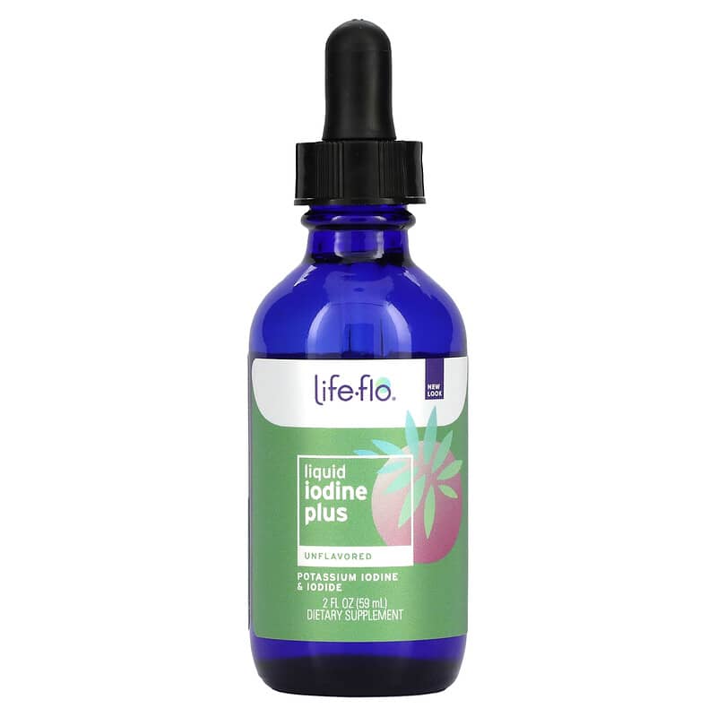 Life-flo, Liquid Iodine Plus, With Potassium Iodide &amp; Iodine, Unflavored, 2 fl oz (59 ml)
