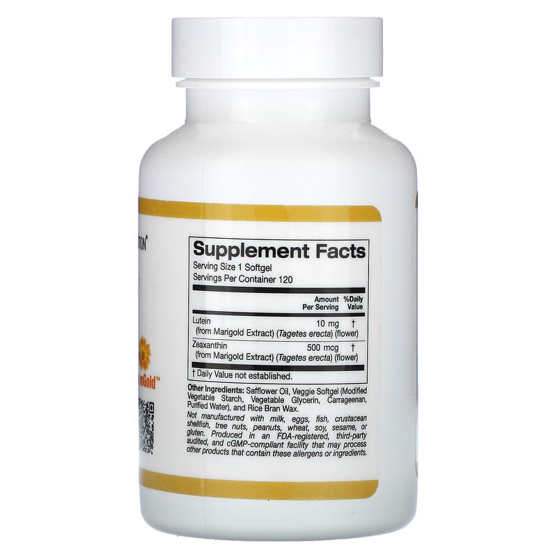 California Gold Nutrition, Lutein with Zeaxanthin from Marigold Extract, 10 mg, 120 Veggie Softgels