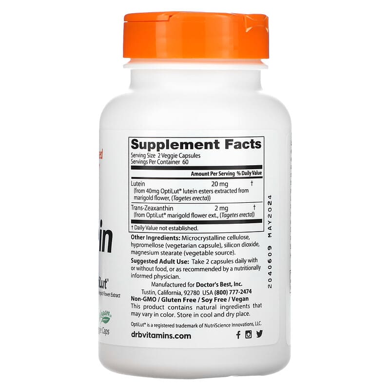 Doctor's Best, Lutein, 120 Veggie Caps