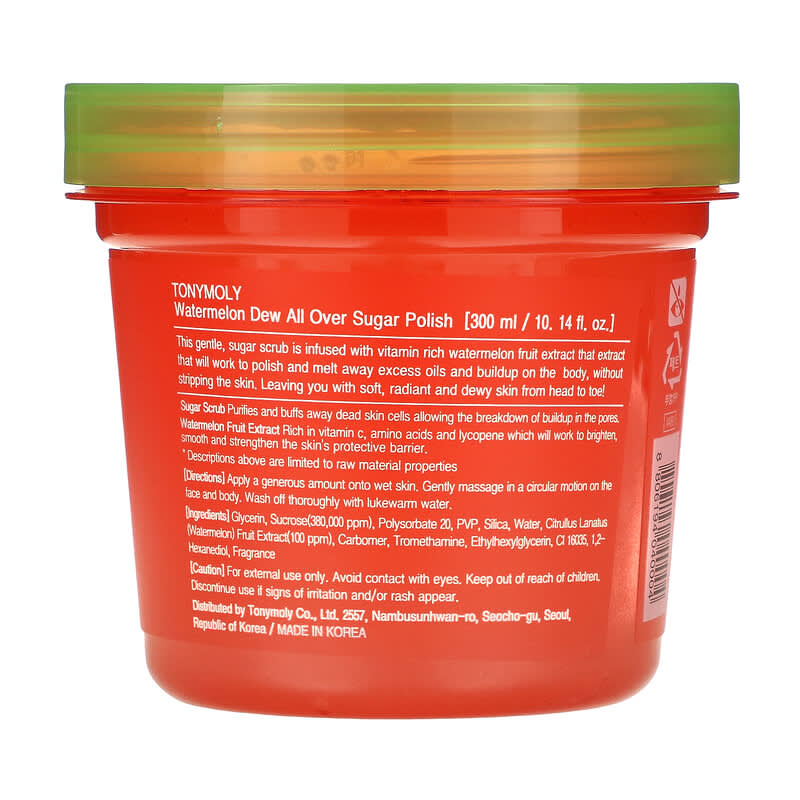 TonyMoly, Dew All Over Sugar Polish, Watermelon, 10.14 fl oz (300 ml)