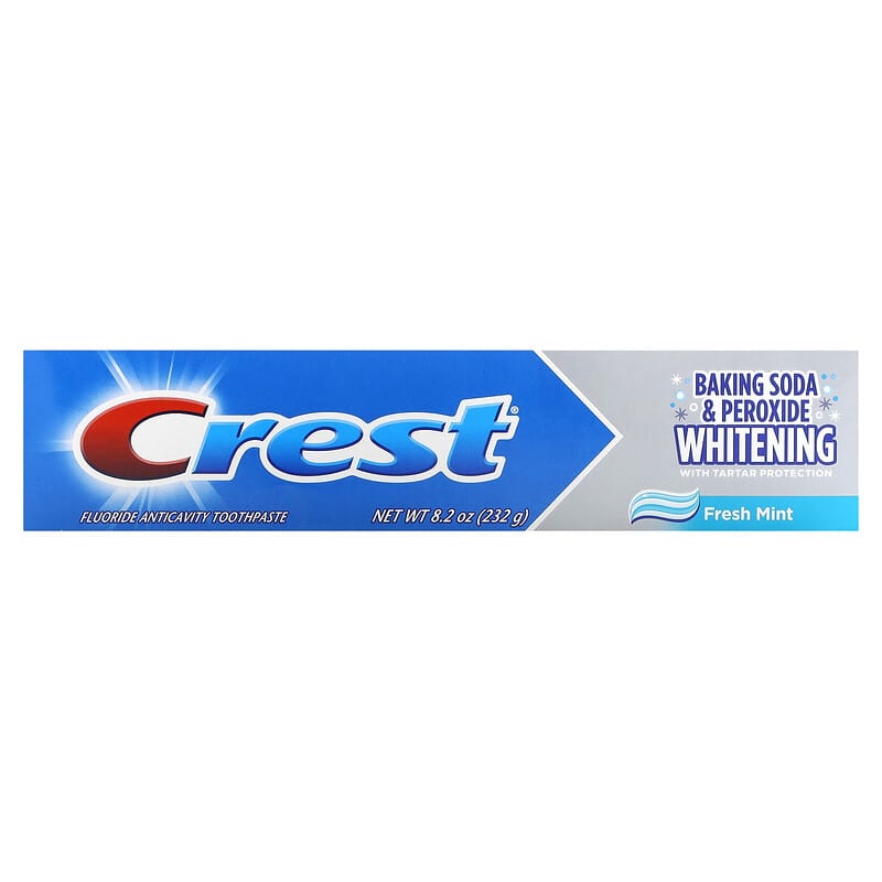 Crest, Plus, Fluoride Toothpaste, Baking Soda &amp; Peroxide Whitening, Fresh Mint, 8.2 oz (232 g)
