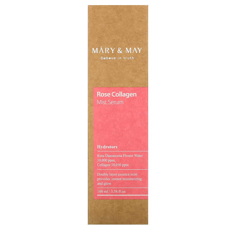 Mary &amp; May, Rose Collagen Mist Serum, 3.38 fl oz (100 ml)