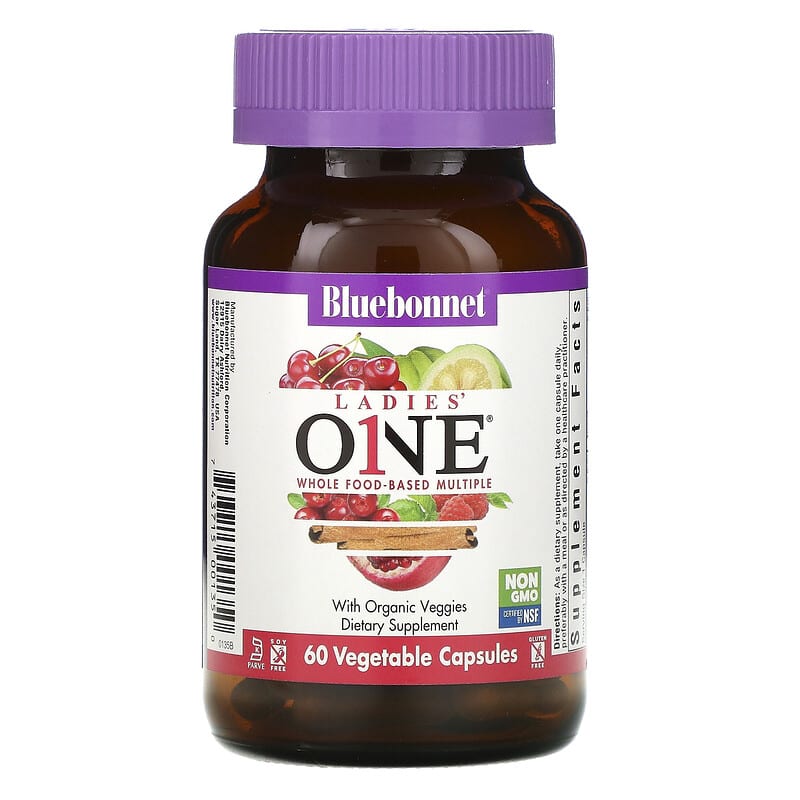 Bluebonnet Nutrition, Ladies' ONE®, Whole Food-Based Multiple, 60 Vegetables Capsules