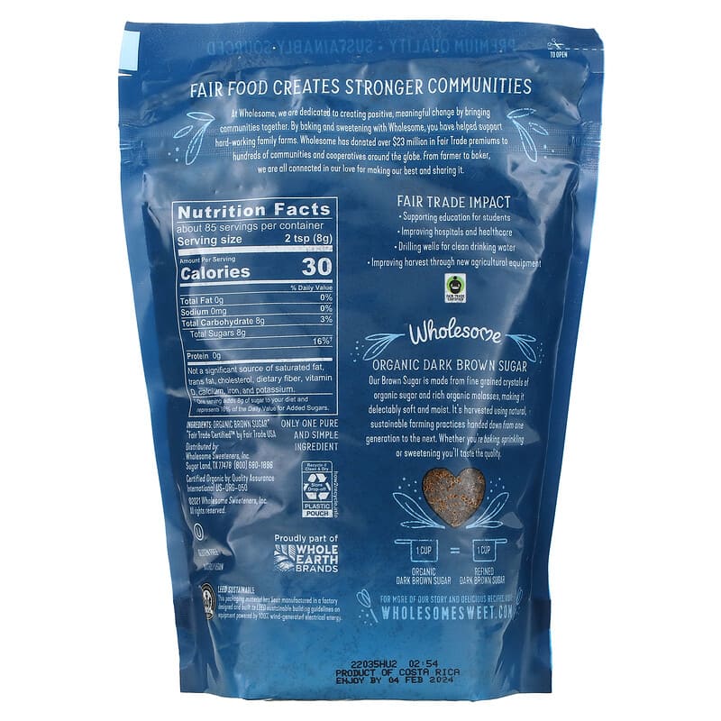 Wholesome Sweeteners, Organic Dark Brown Sugar, 24 oz (680 g)