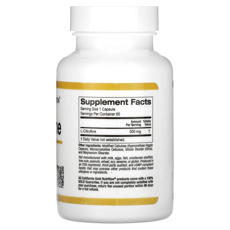 California Gold Nutrition, Sport, L-Citrulline, Kyowa Hakko, 500 mg, 60 Veggie Capsules