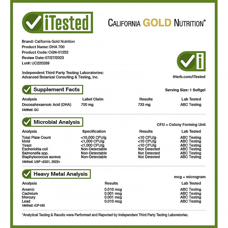 California Gold Nutrition, DHA 700 Fish Oil, Ultra-Concentrated, 1,000 mg, 30 Fish Gelatin Softgels