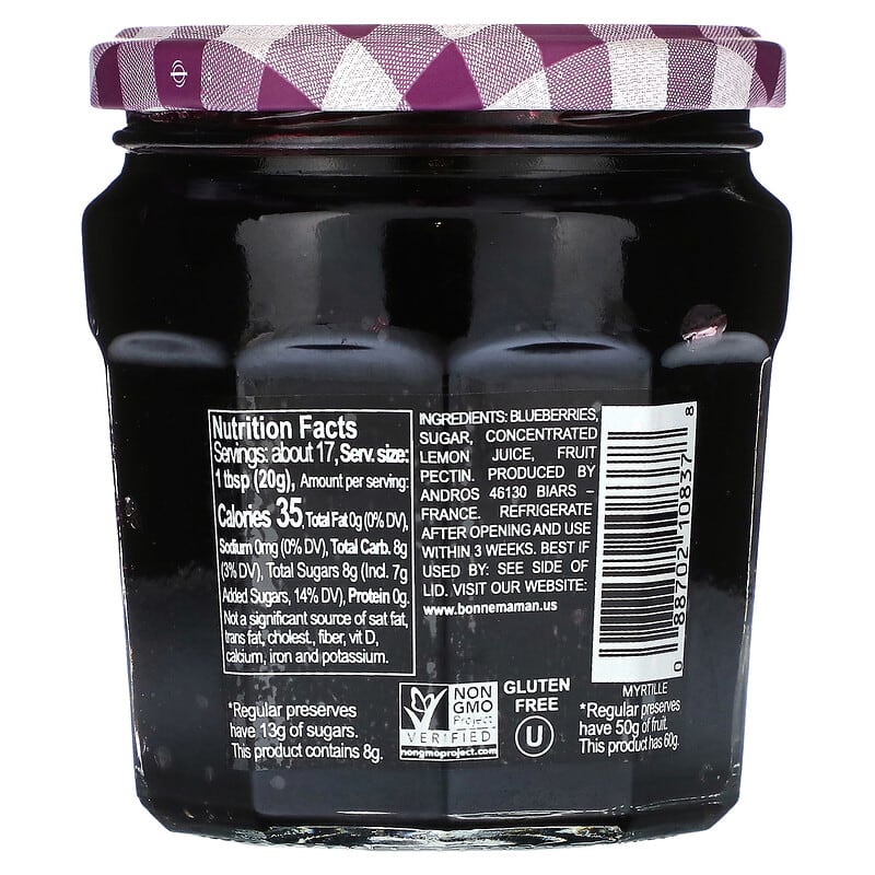 Bonne Maman, Blueberry Fruit Spread, 11.8 oz (335 g)