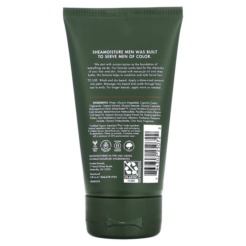SheaMoisture, Men, Full Beard Detangler, Maracuja Oil &amp; Shea Butter, 4 fl oz (118 ml)