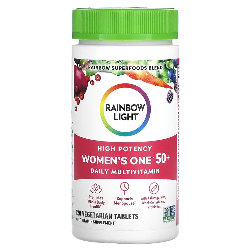 Rainbow Light, Women's One 50+ Daily Multivitamin, High Potency, 120 Vegetarian Tablets