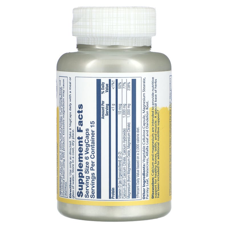 Solaray, Cal-Mag Citrate with Vitamin D-2, 90 VegCaps