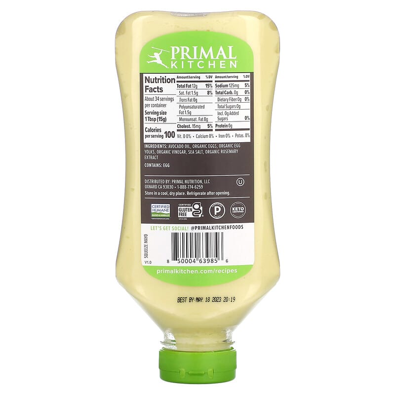 Primal Kitchen, Mayo with Avocado Oil, 17 fl oz (503 ml)