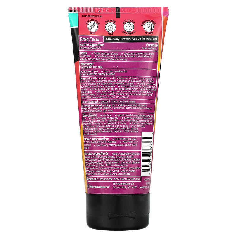 Oxy Skin Care, Sensitive Skin Acne Cream Cleanser, 5 fl oz (148 ml)
