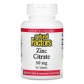 Natural Factors, Zinc Citrate, 50 mg, 90 Tablets