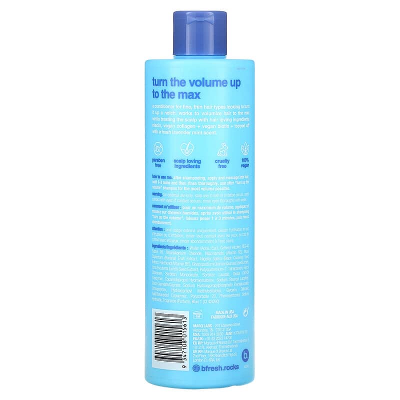 b.fresh, Turn Up The Volume, Volumizing Conditioner, Lavender Mint, 12 fl oz (355 ml)