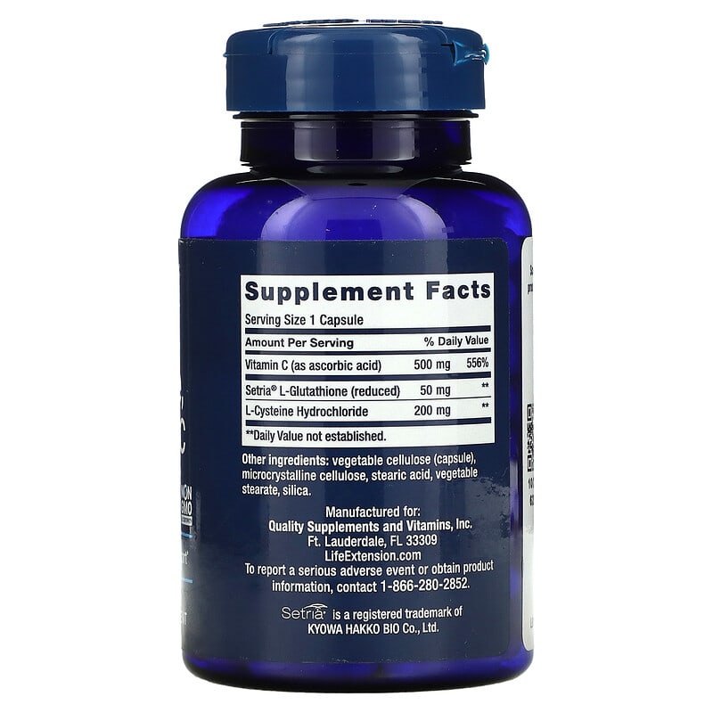 Life Extension, Glutathione, Cysteine &amp; C, 100 Capsules