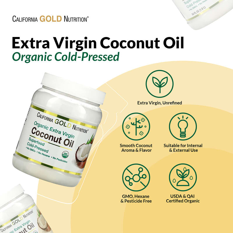 California Gold Nutrition, Superfoods, Cold Pressed Organic Virgin Coconut Oil, 16 fl oz (473 ml)