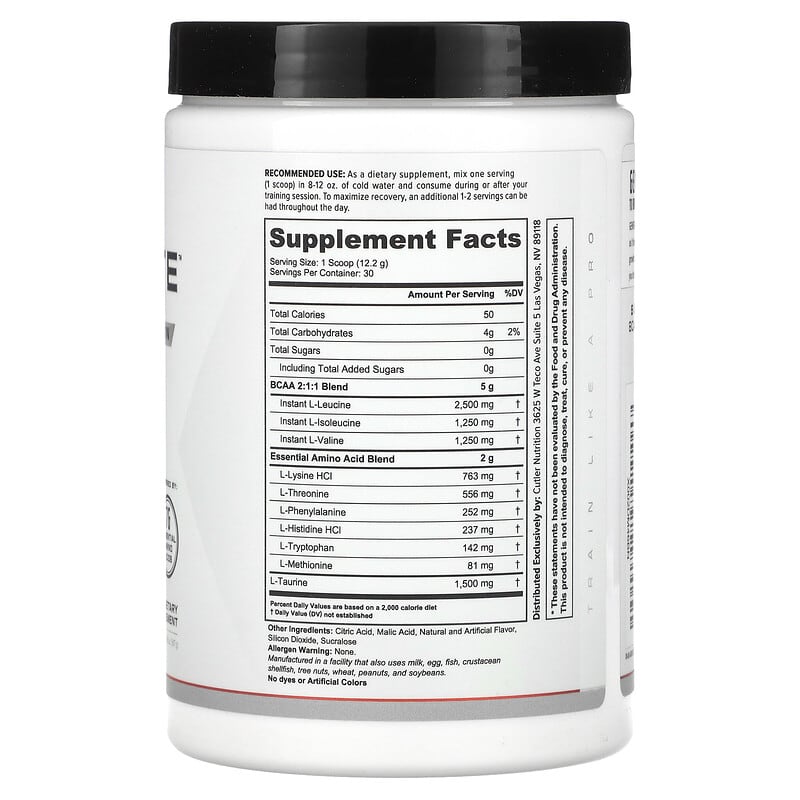 Cutler Nutrition, Generate, Superior BCAA &amp; EAA Infusion, Sour Rainbow Candy, 12.95 oz (367 g)