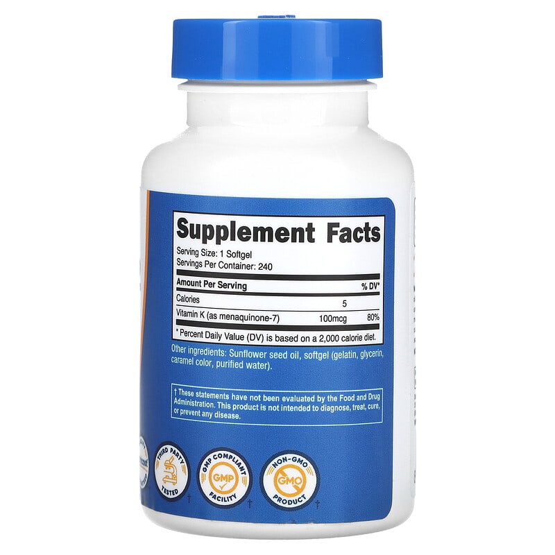 Nutricost, Vitamin K2, 100 mcg, 240 Softgels