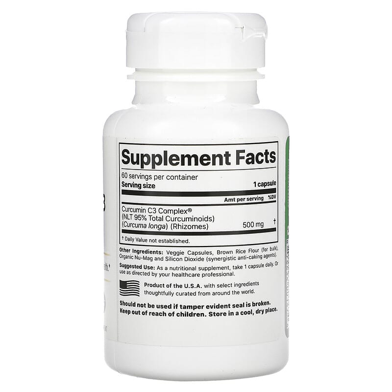 Jigsaw Health, Curcumin C3 Complex, 60 Capsules (500 mg per Capsule)