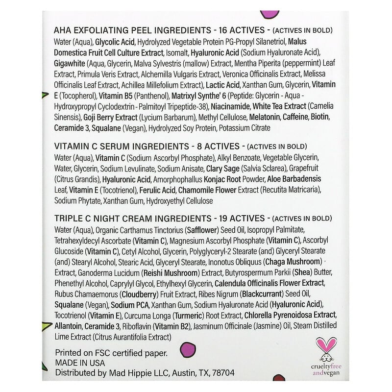 Mad Hippie, Skin Brightening Routine Kit, 3 Piece Kit