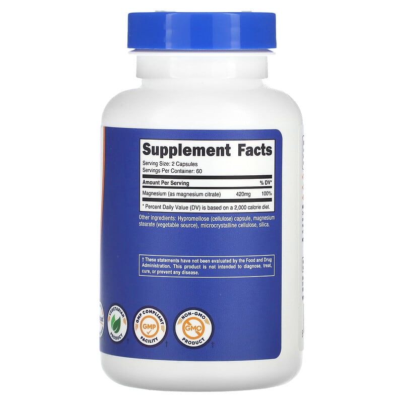 Nutricost, Magnesium Citrate, 120 Capsules (105 mg per Capsule)