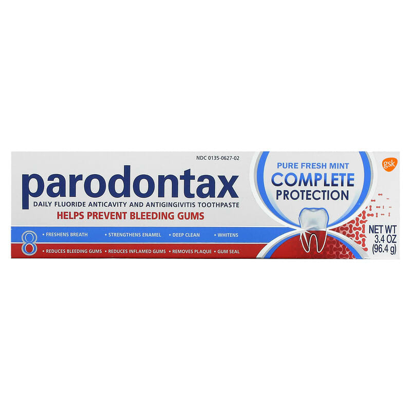 Parodontax, Daily Fluoride Anticavity And Antigingivitis Toothpaste, Complete Protection, Pure Fresh Mint, 3.4 oz (96.4 g)