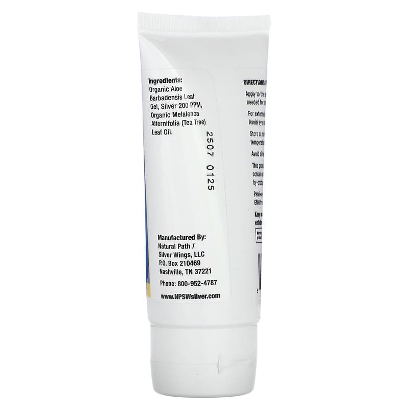Natural Path Silver Wings, Silver, Aloe Vera Gel with Tea Tree Oil, 1.5 oz (42.5 g)