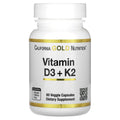 California Gold Nutrition, Vitamin D3 + K2 as MK-7, 60 Veggie Capsules