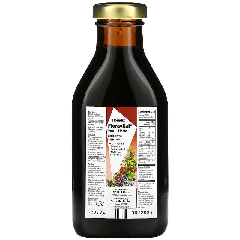 Floradix, Floravital® Iron + Herbs, 8.5 fl oz (250 ml)