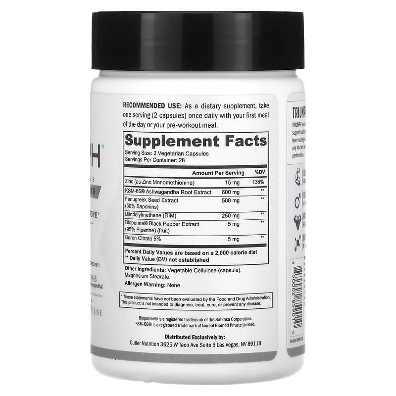 Cutler Nutrition, Triumph, Lean Muscle Amplifier, 56 Vegetarian Capsules