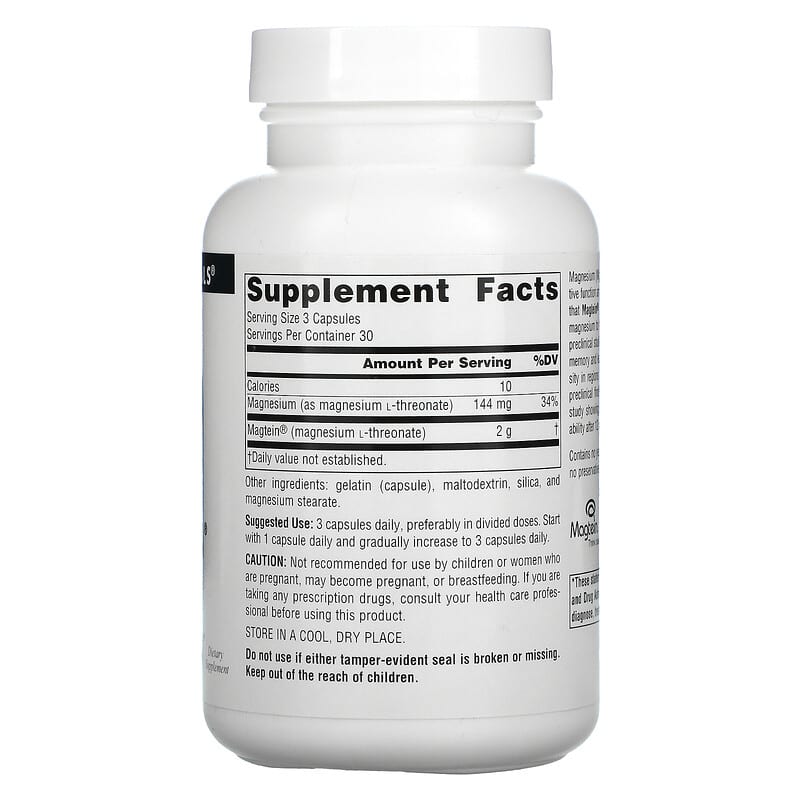 Source Naturals, Magtein®, Magnesium L-Threonate, 90 Capsules