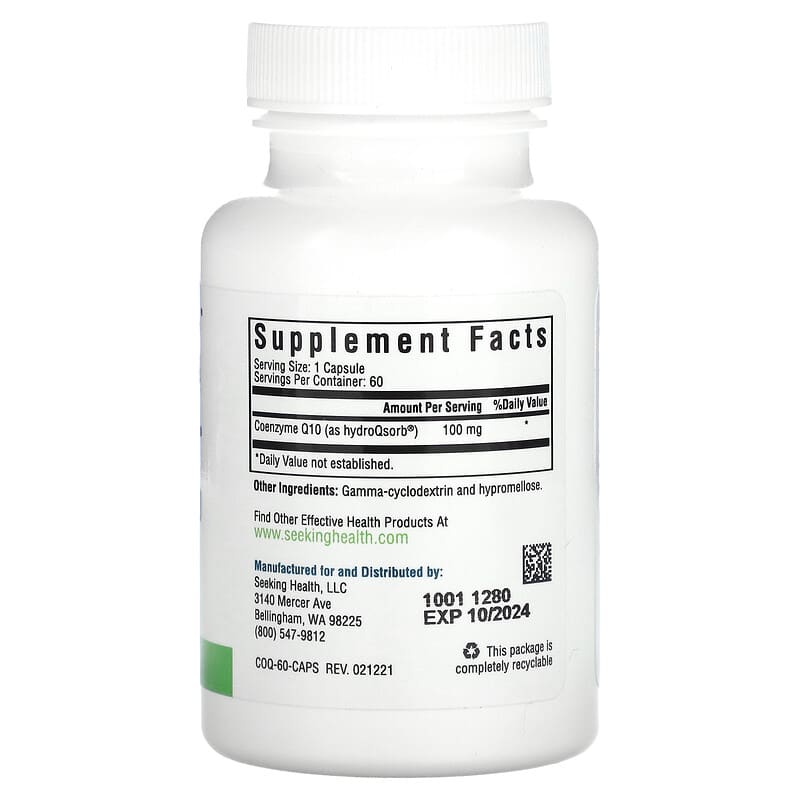 Seeking Health, CoQ10, 100 mg, 60 Vegetarian Capsules