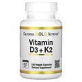 California Gold Nutrition, Vitamin D3 + K2 as MK-7, 180 Veggie Capsules