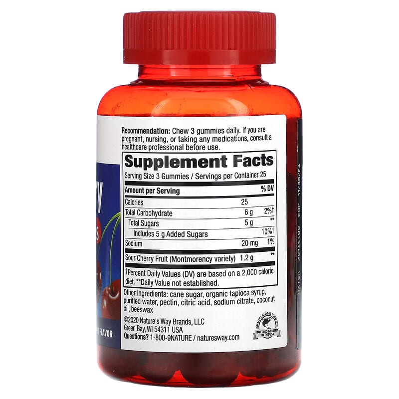 Nature's Way, Tart Cherry Ultra Gummies, Cherry, 75 Gummies