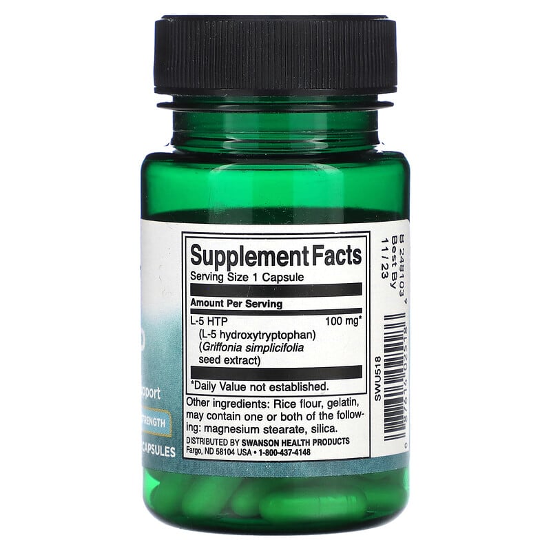 Swanson, 5-HTP, 100 mg, 60 Vegan Caps