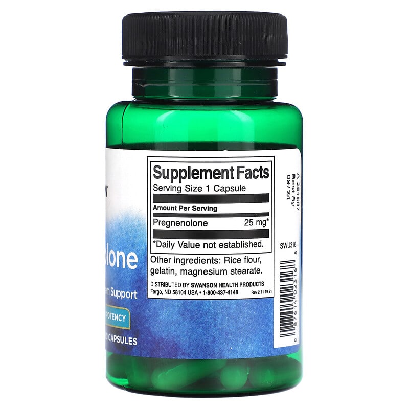 Swanson, Pregnenolone, High Potency, 25 mg, 60 Capsules