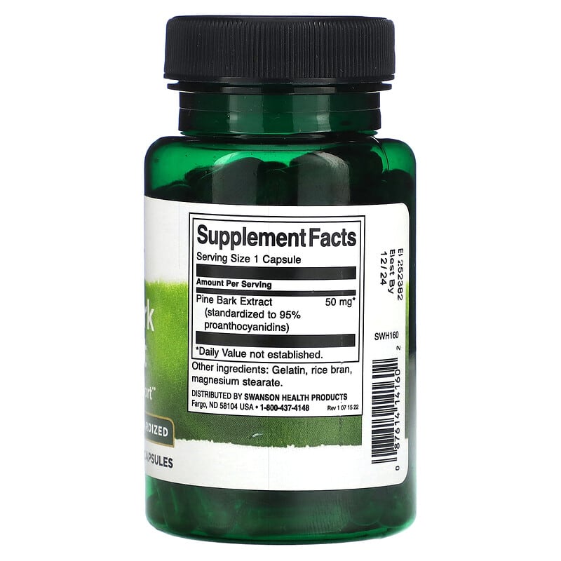 Swanson, Pine Bark Extract, Standardized, 50 mg, 100 Capsules