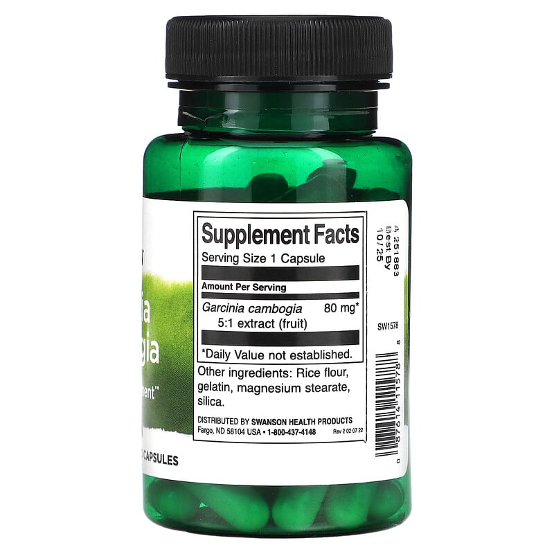 Swanson, Garcinia Cambogia 5:1 Extract, 60 Capsules (80 mg per Capsule)