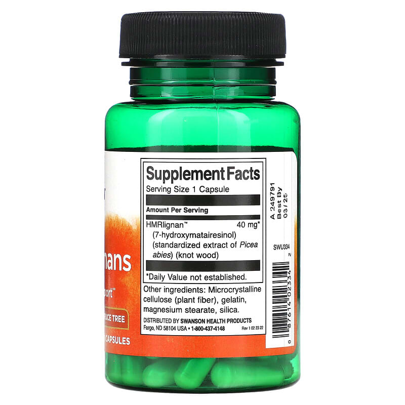 Swanson, 7-HMRlignans, 60 Capsules (40 mg per Capsule)