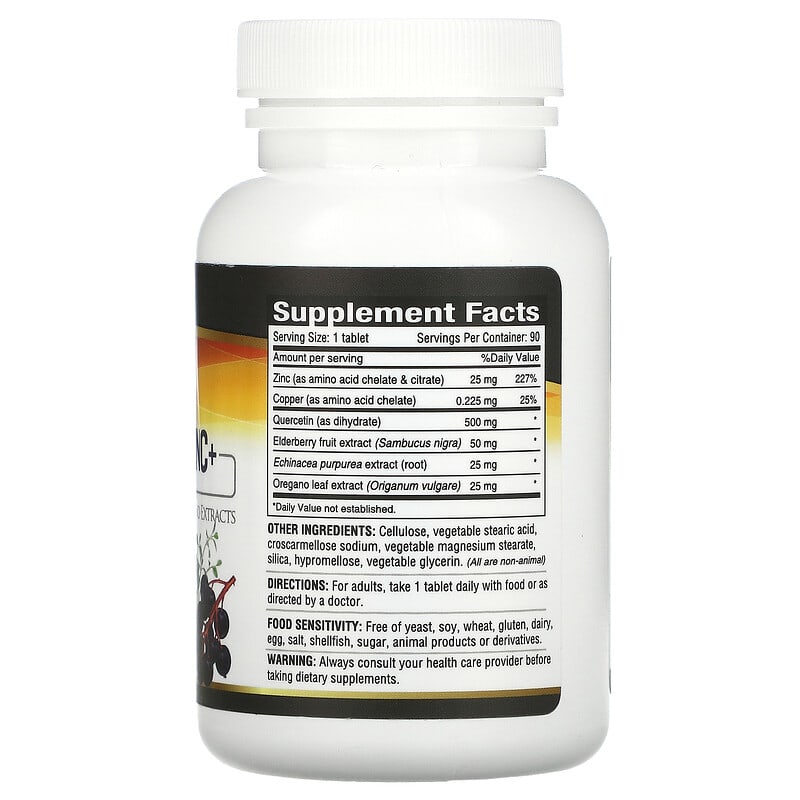 Deva, Vegan Quercetin Zinc+, 90 Tablets